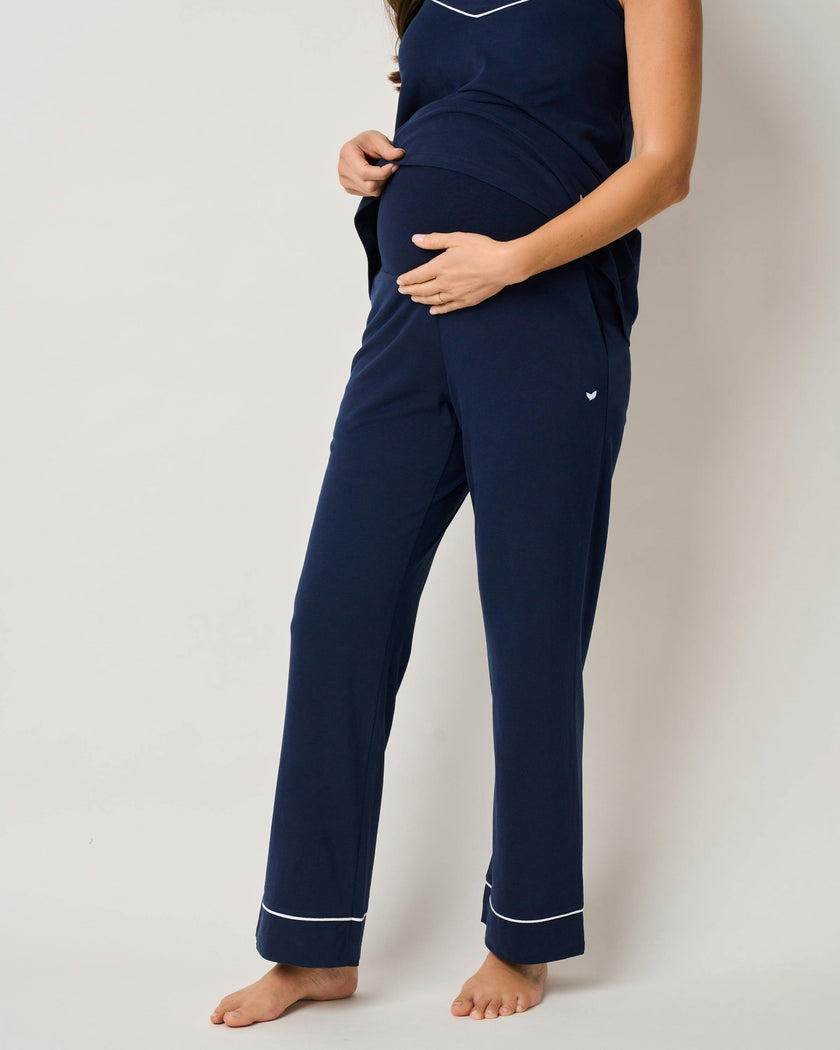 Women's Pima Maternity Pants in Navy