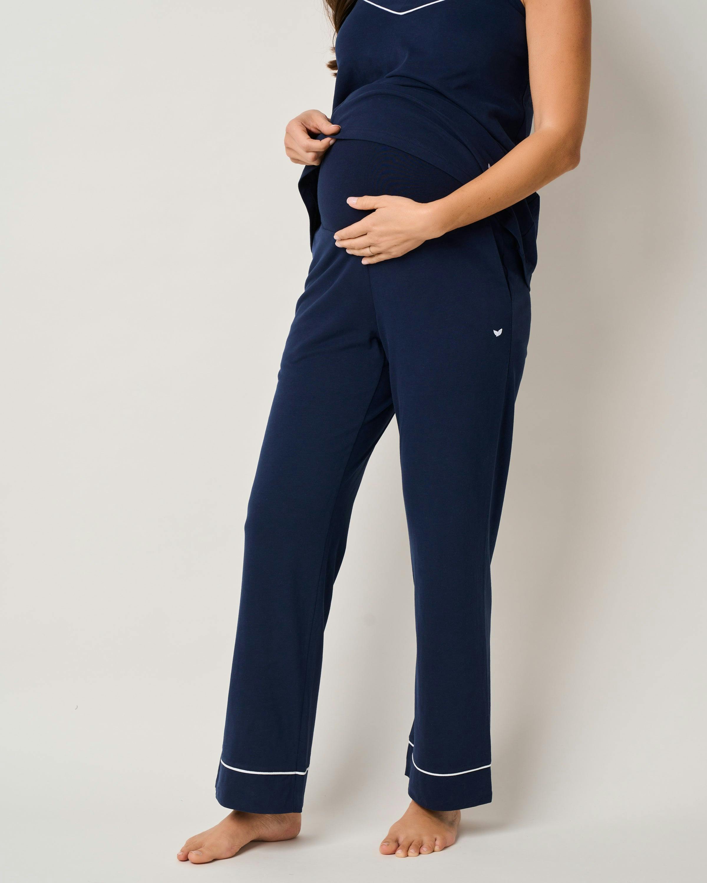 Women's Pima Maternity Pants in Navy