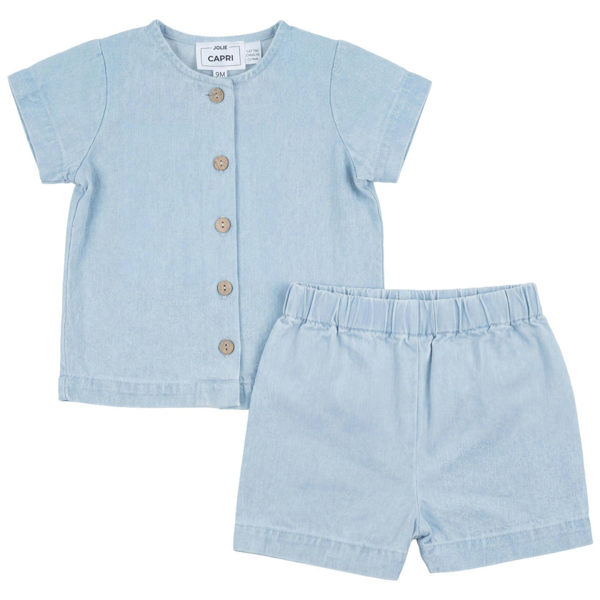 Denim Cotton Two Piece Set