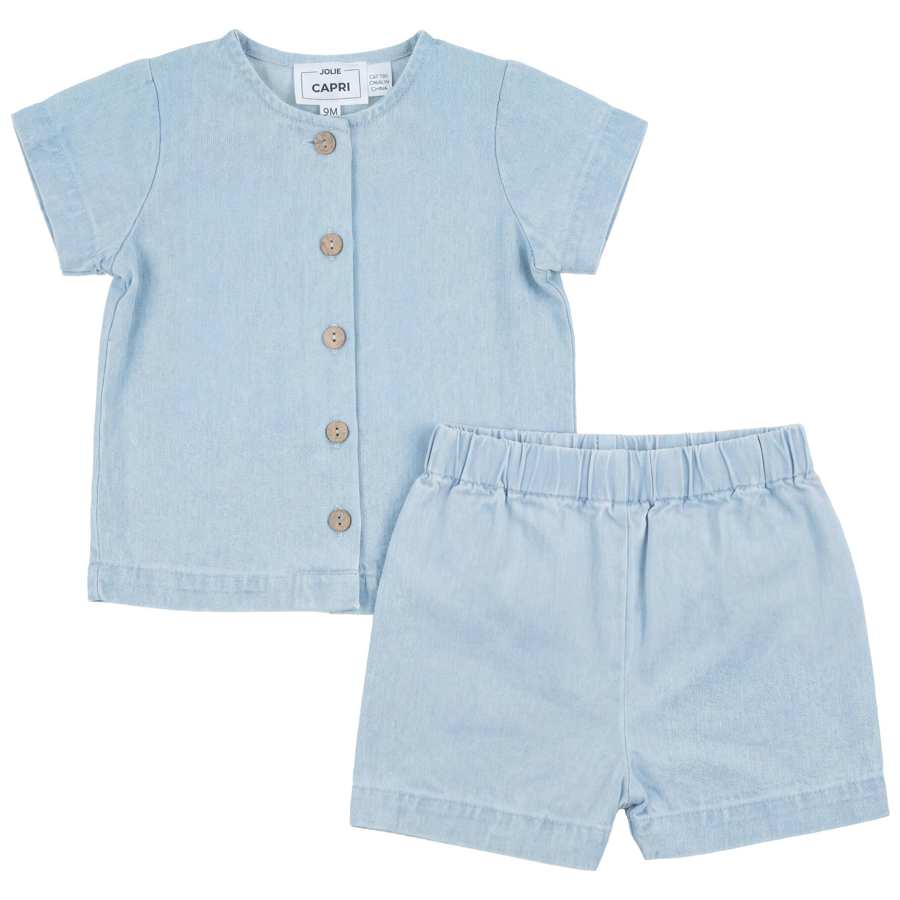 Denim Cotton Two Piece Set