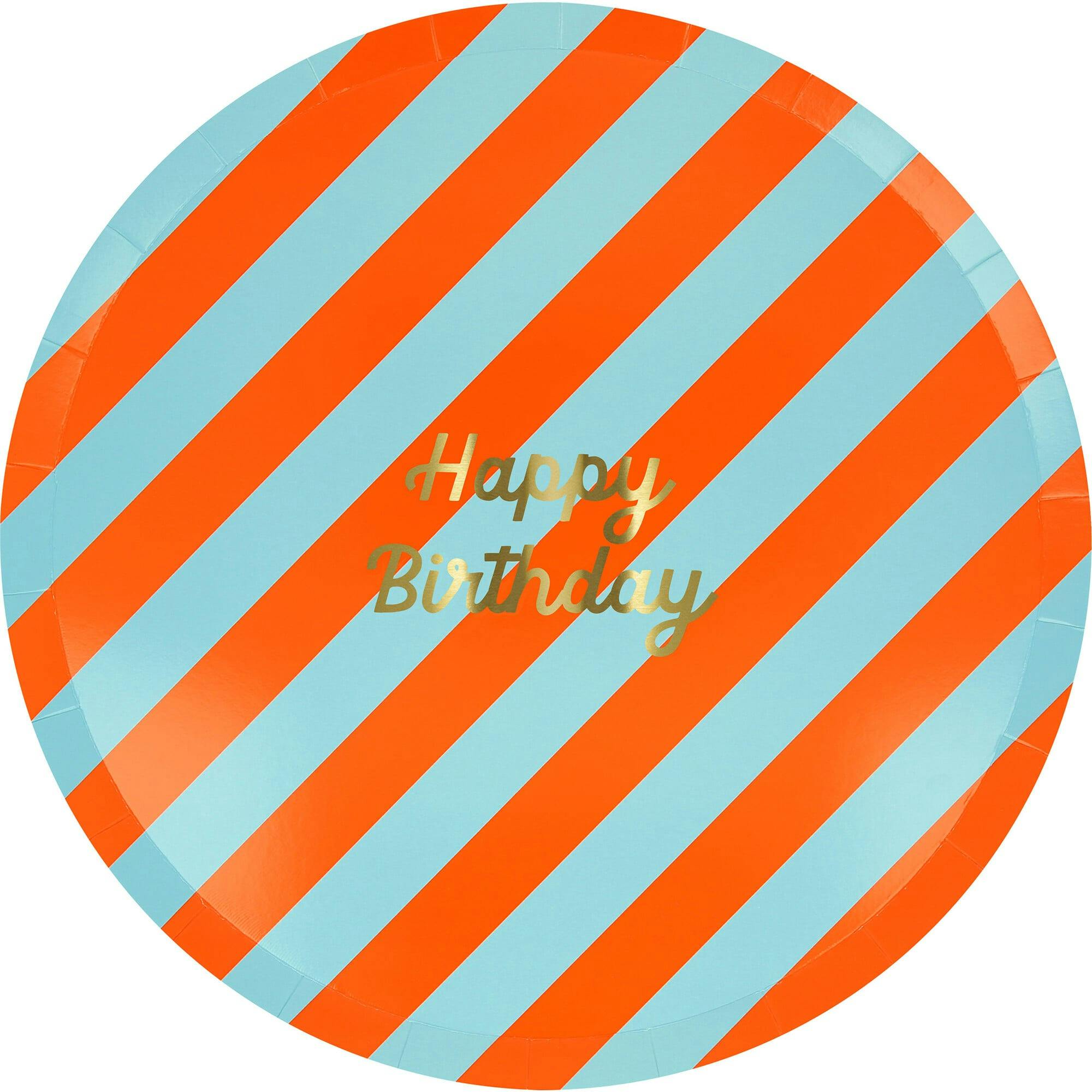 Stripe Happy Birthday Dinner Plates