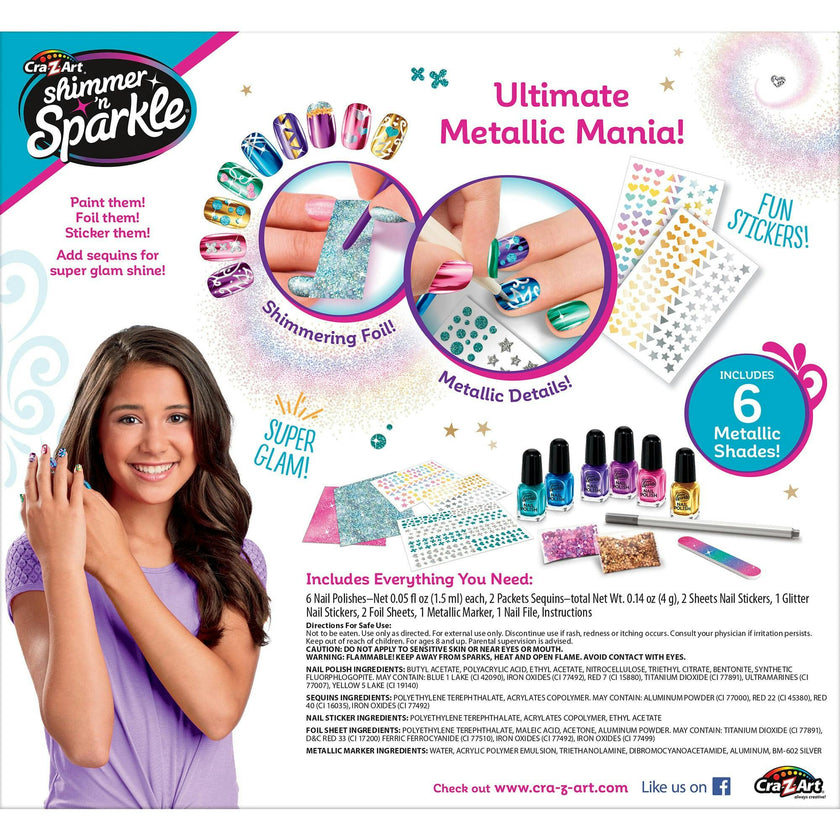 Shimmer 'N Sparkle: Metallic Rainbow Nail Art