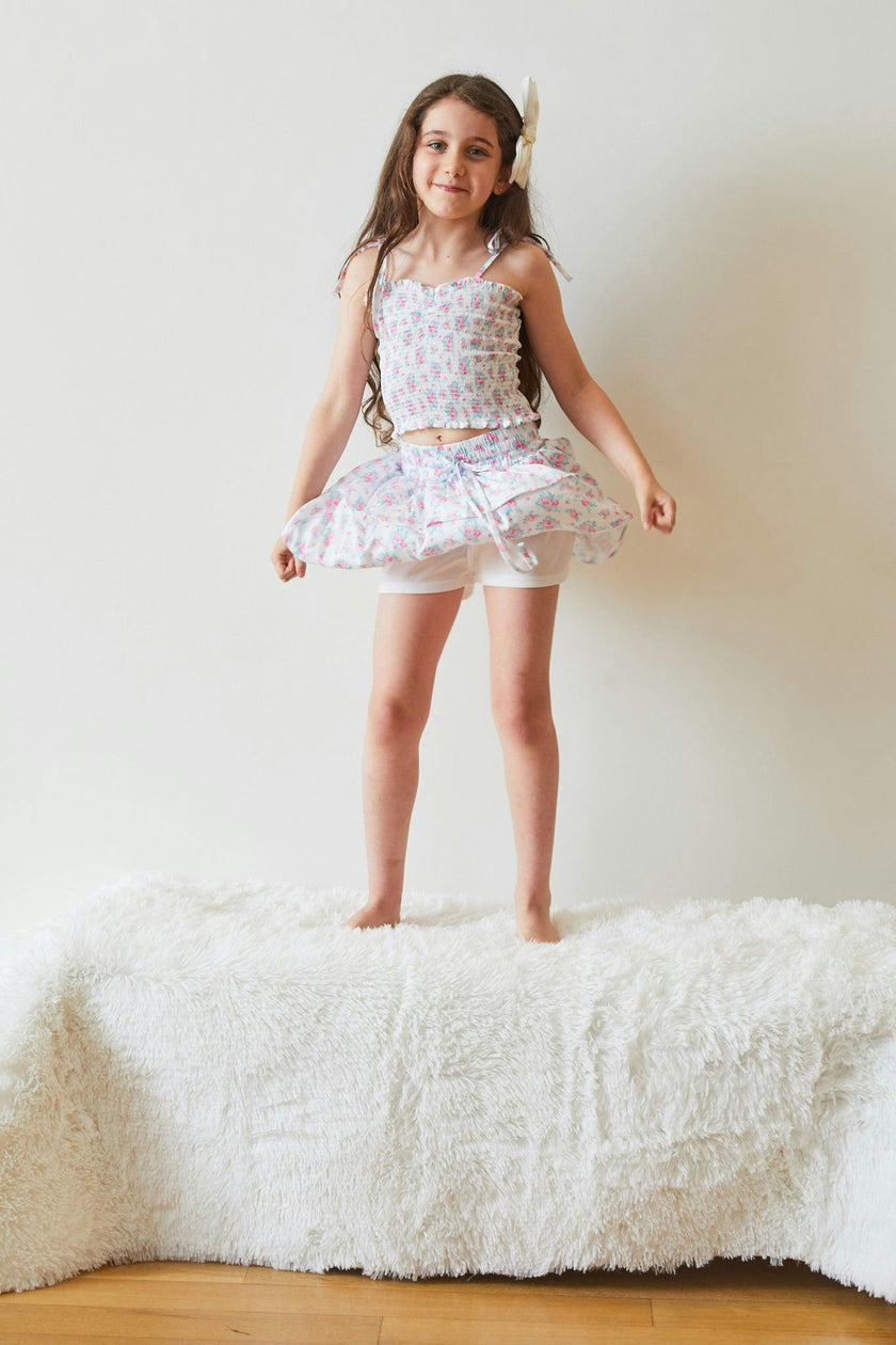 Willow Romantic Rose White With Pink Satin Skort