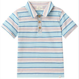 POLREATH Blue/Pink Stripe Polo
