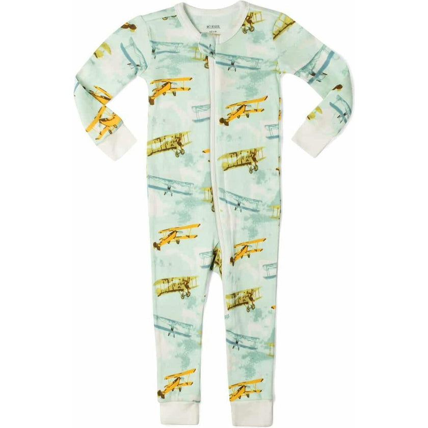 Vintage Planes Organic Cotton Zipper Pajama