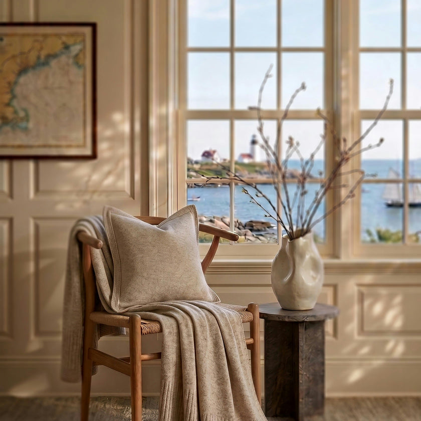The Aspen Cashmere Throw | Heather Oatmeal