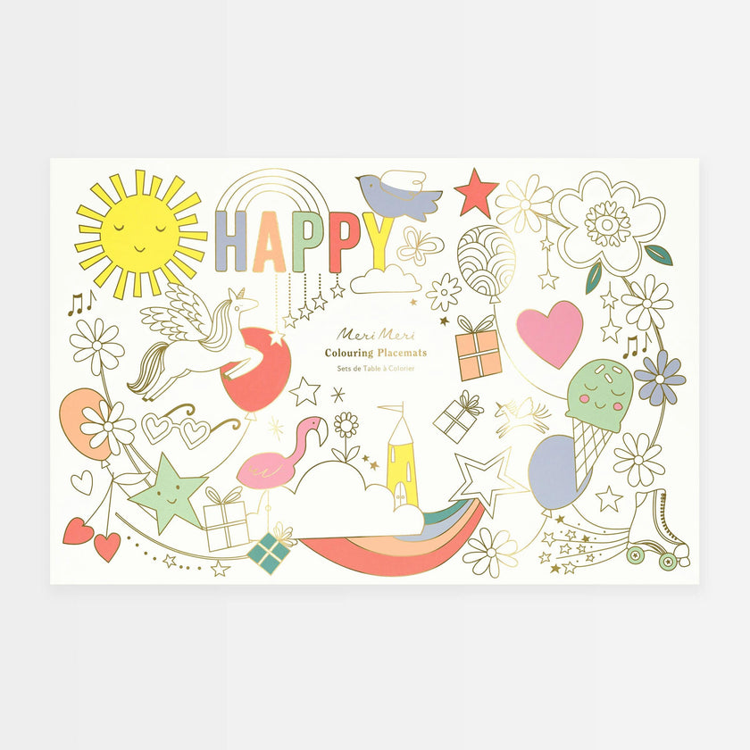 Happy Icons Coloring Placemats