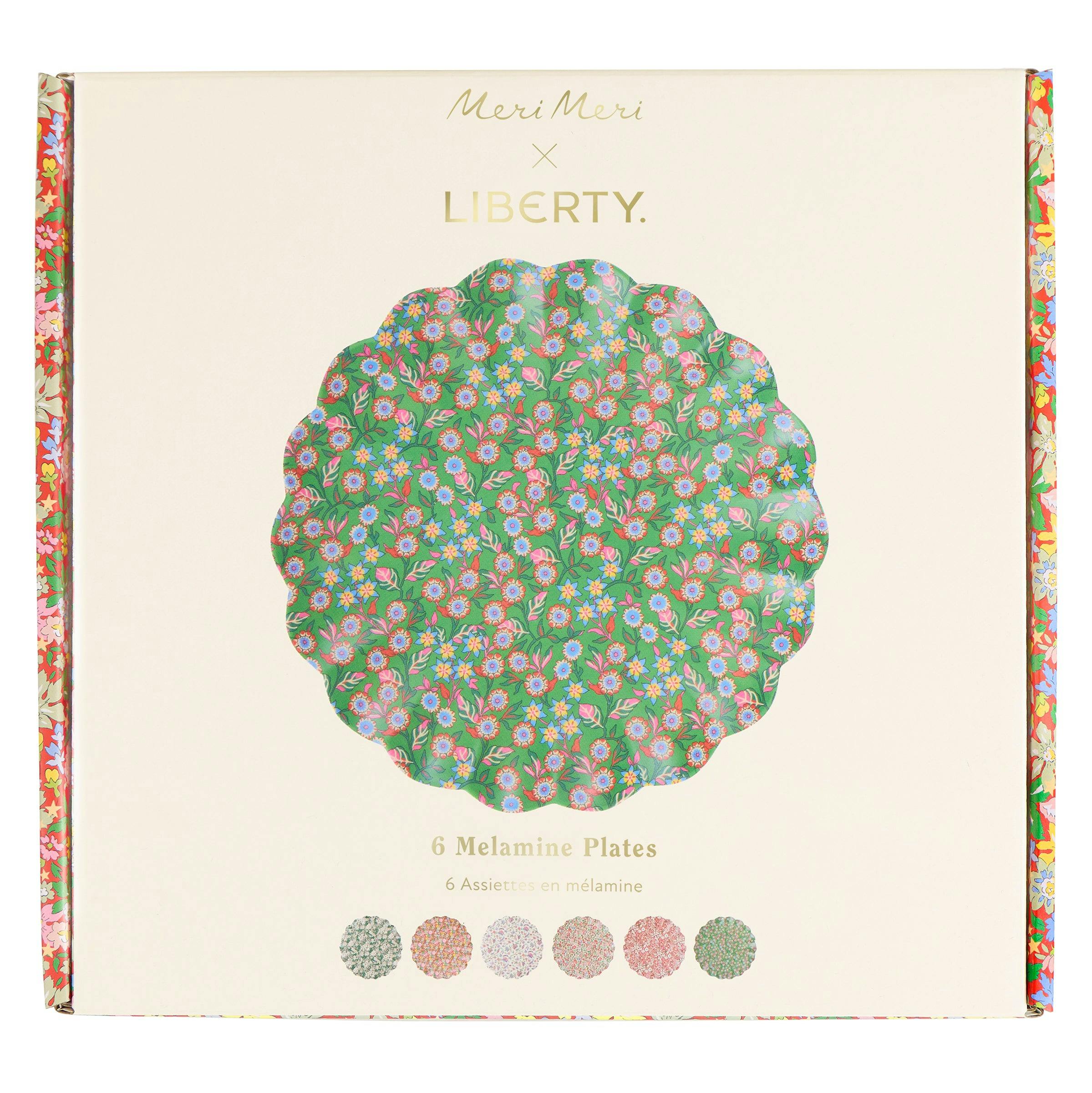 Meri Meri x Liberty Red & Green Reusable Large Plates