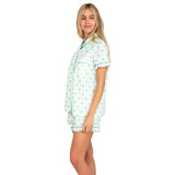 Women's Green Palm Tree Short PJ Set