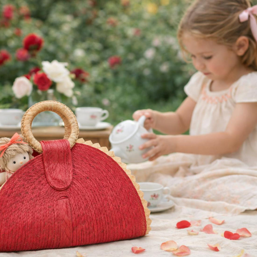 Crimson Berry Palm Purse