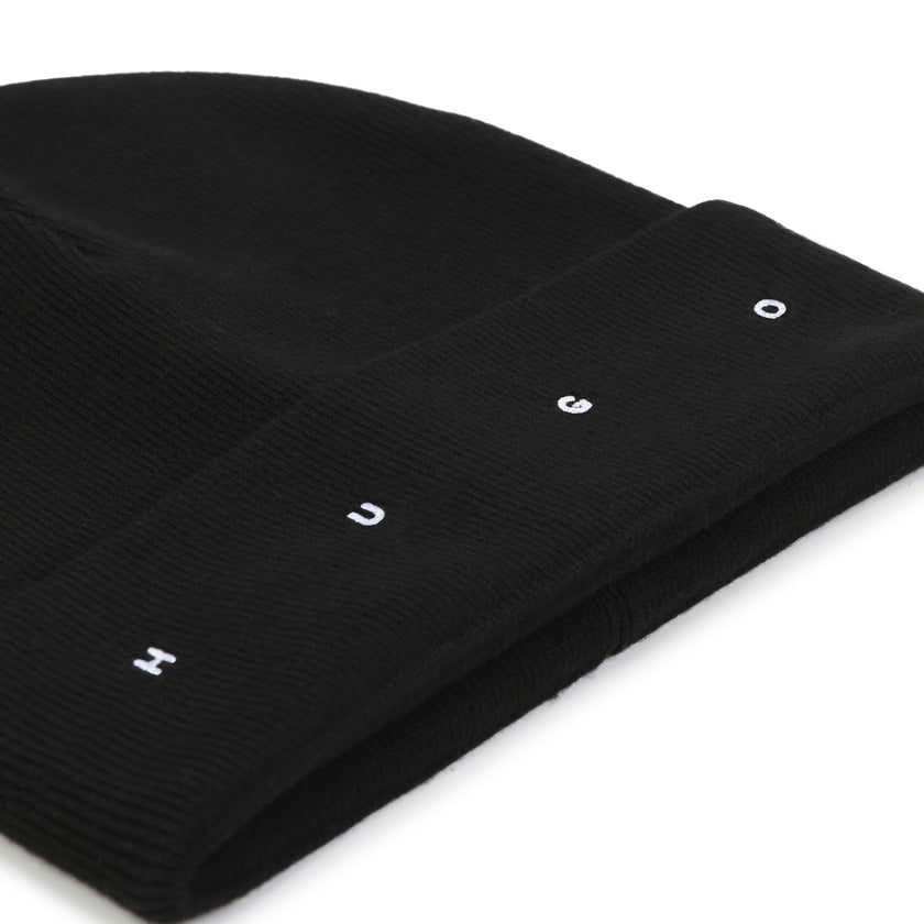 Black Knit Logo Beanie