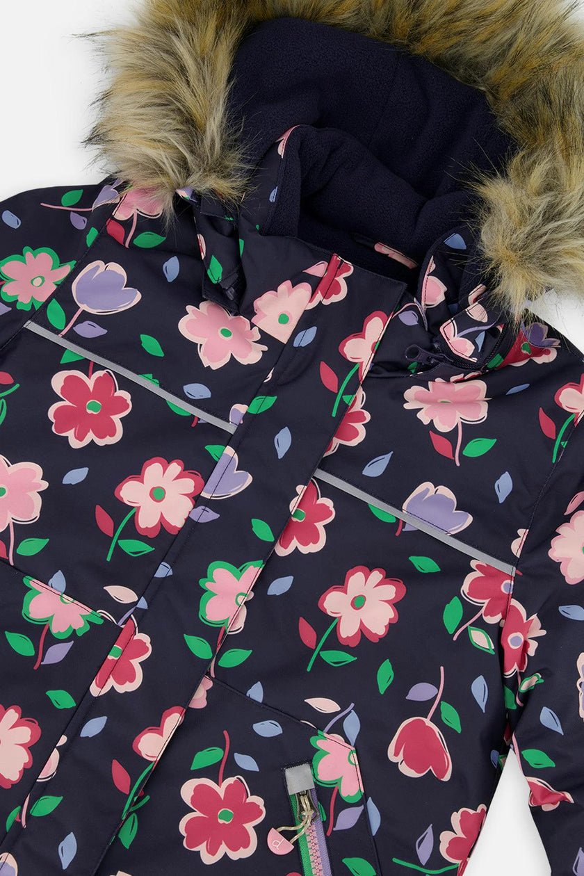 Two Piece Discover Snowsuit Blue Floral Print