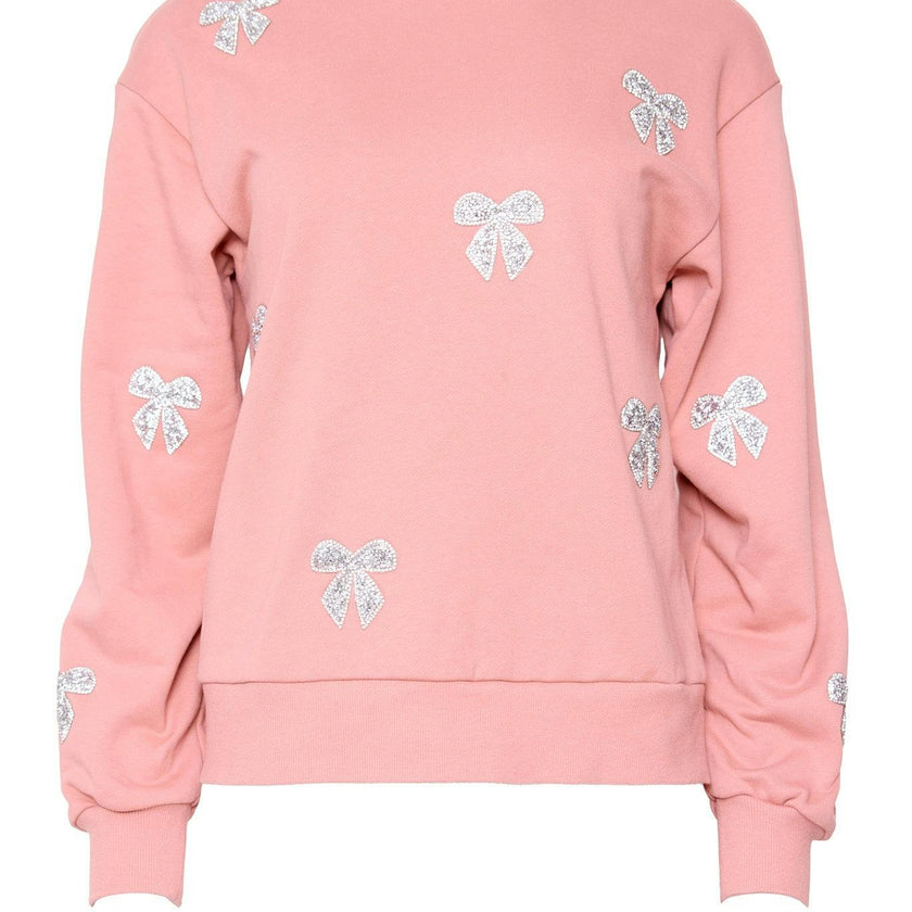 Micah Crew Neck Sweatshirt in Pink & Bows