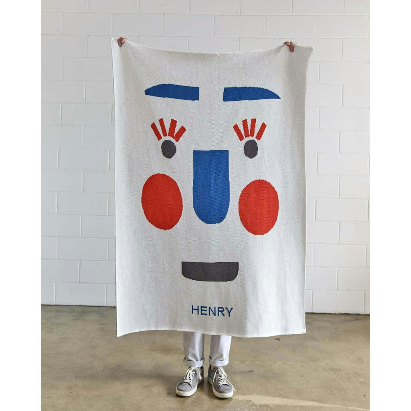 Funny Face Knit Midi Blanket