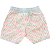 Swimshort Tommaso - Scales print in cloud grey and mandarin red