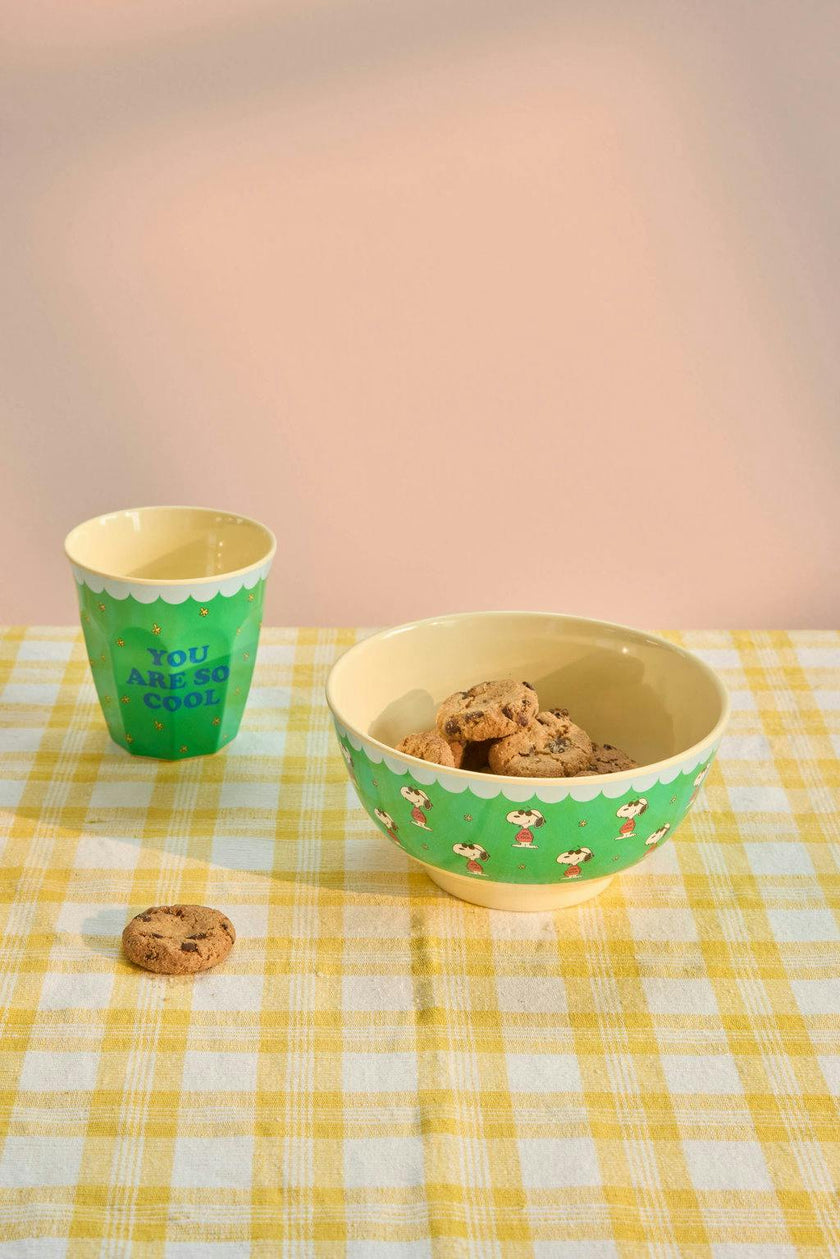 Medium Bowl - Green - Snoopy Print -