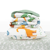 Cotton Muslin Toddler Bedding 3 Piece Set - Dino Names
