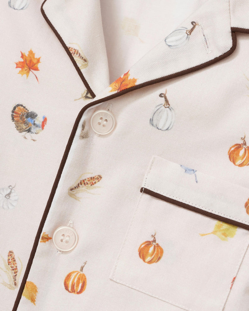 Kid's Twill Pajama Set in Thanksgiving Traditions
