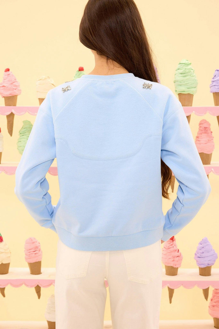 Casey Crewneck Sweatshirt in Light Blue