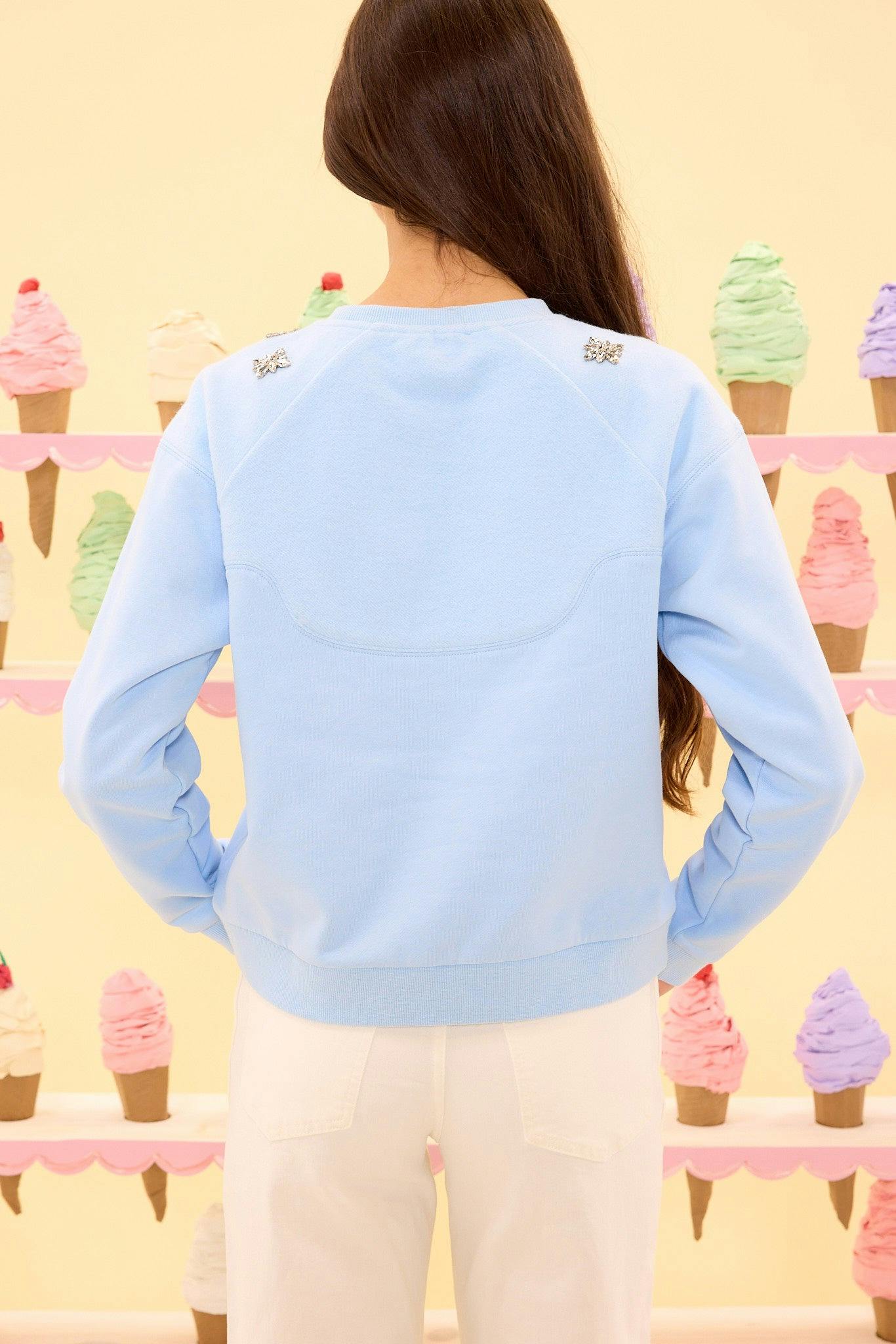 Casey Crewneck Sweatshirt in Light Blue