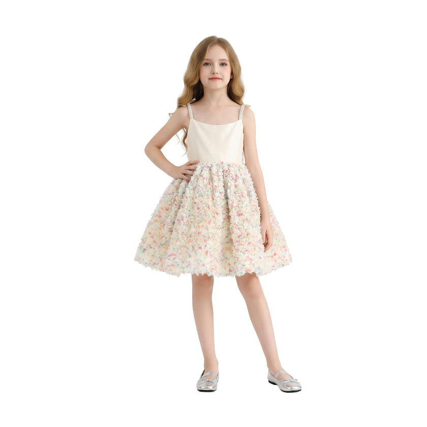 Cream Fiorabelle Floral Petal Occasion Dress