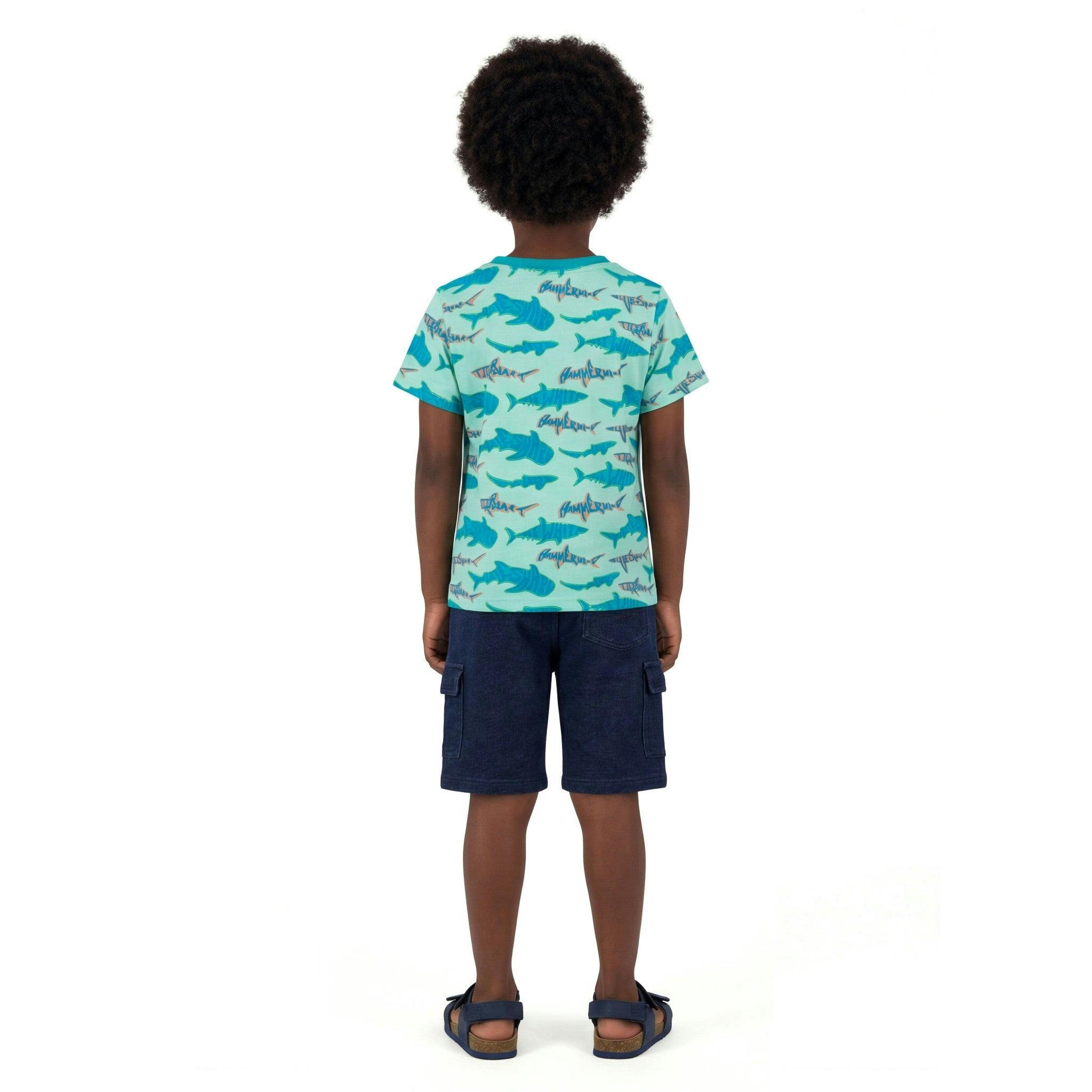 Boys Graphic Tee | Teal Sharks