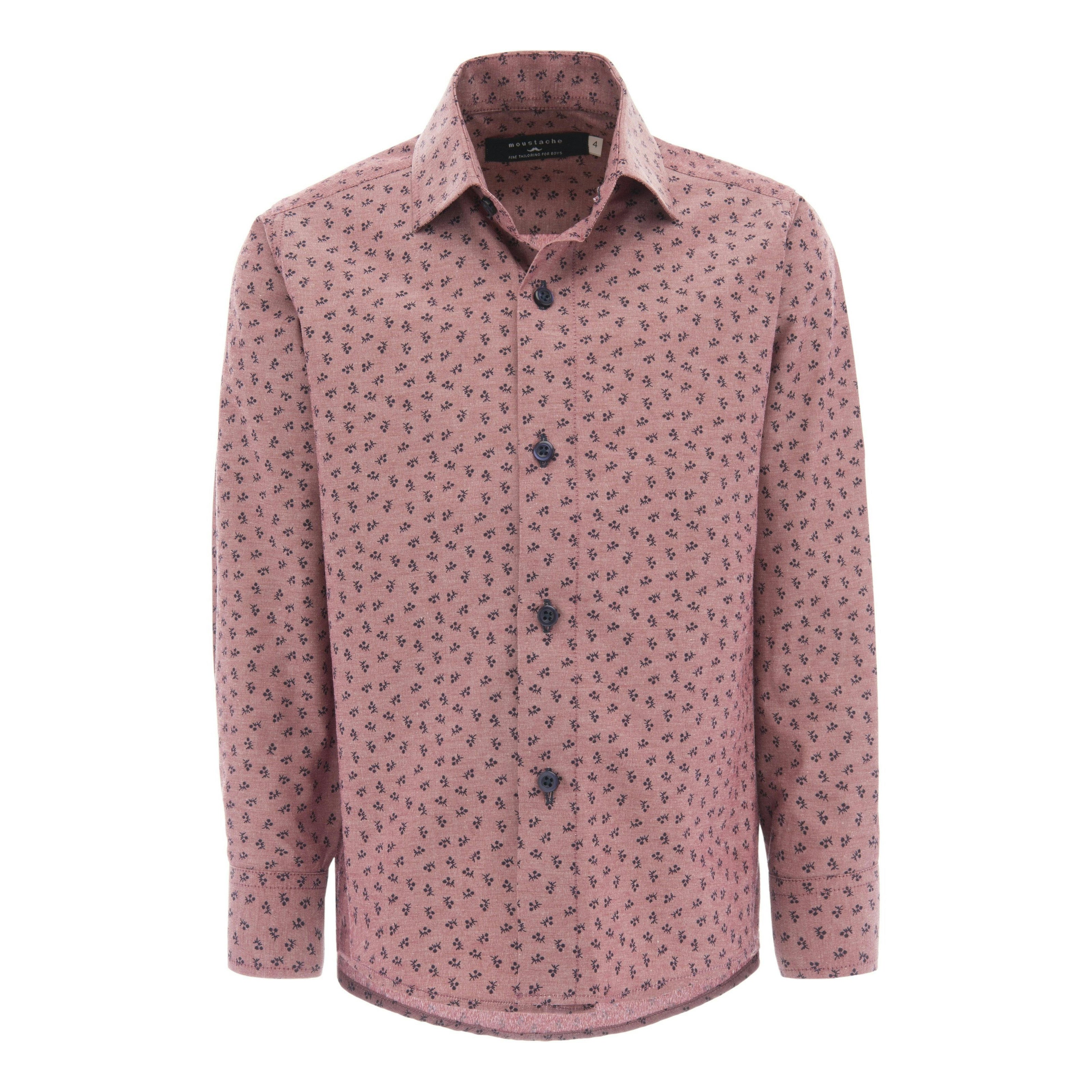 Red Dandelion Print Dress Shirt