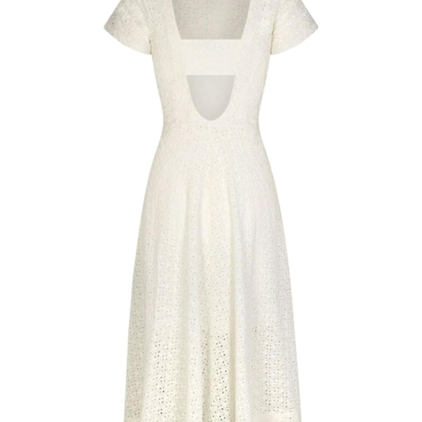 Celia Dress in Vanilla Eyelet