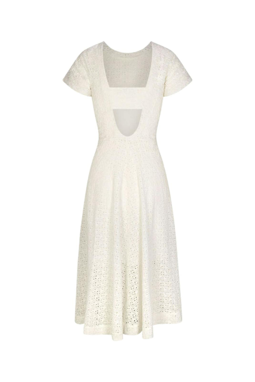 Celia Dress in Vanilla Eyelet