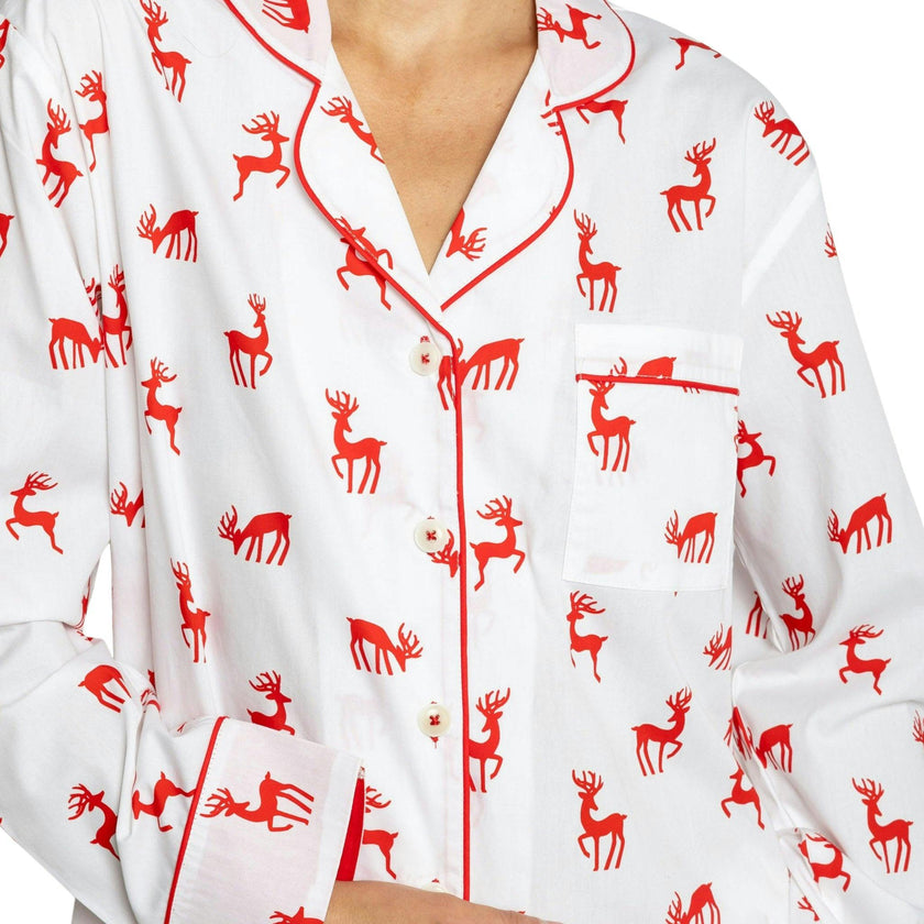 Women's Reindeer Red Long PJ Set
