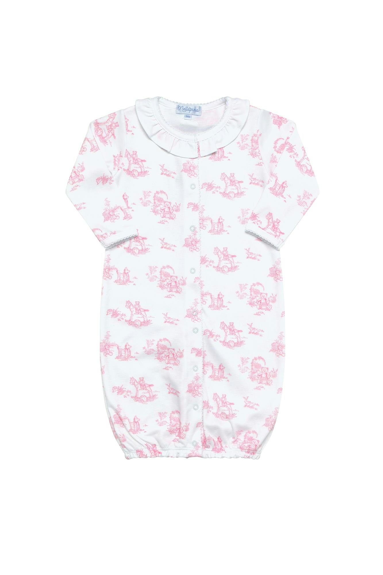 Pink Toile Baby Converter Gown