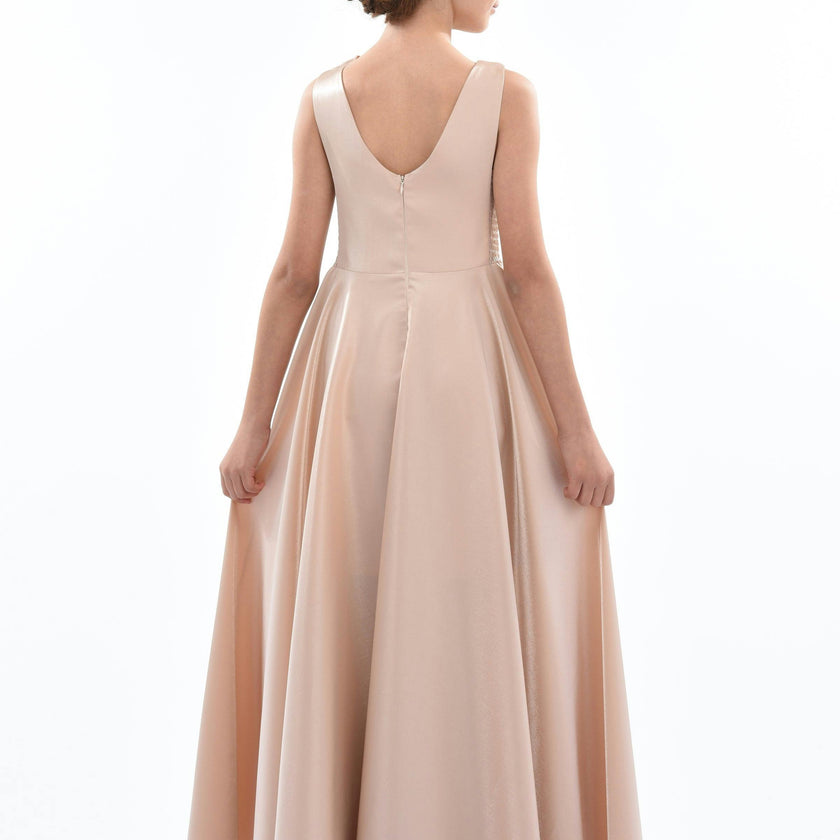 Gold Lenelle Rose Applique Gown