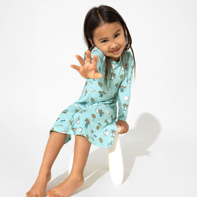 If You Give a a Cookie Bamboo Girls' Long Sleeve Dress