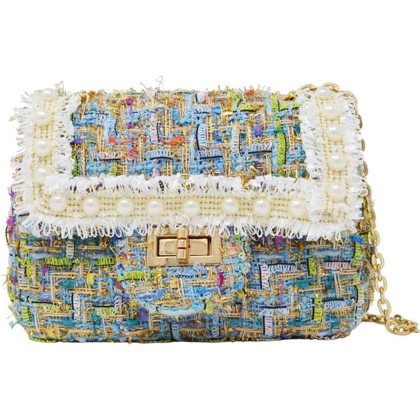 Classic Tweed Pearl Handbag