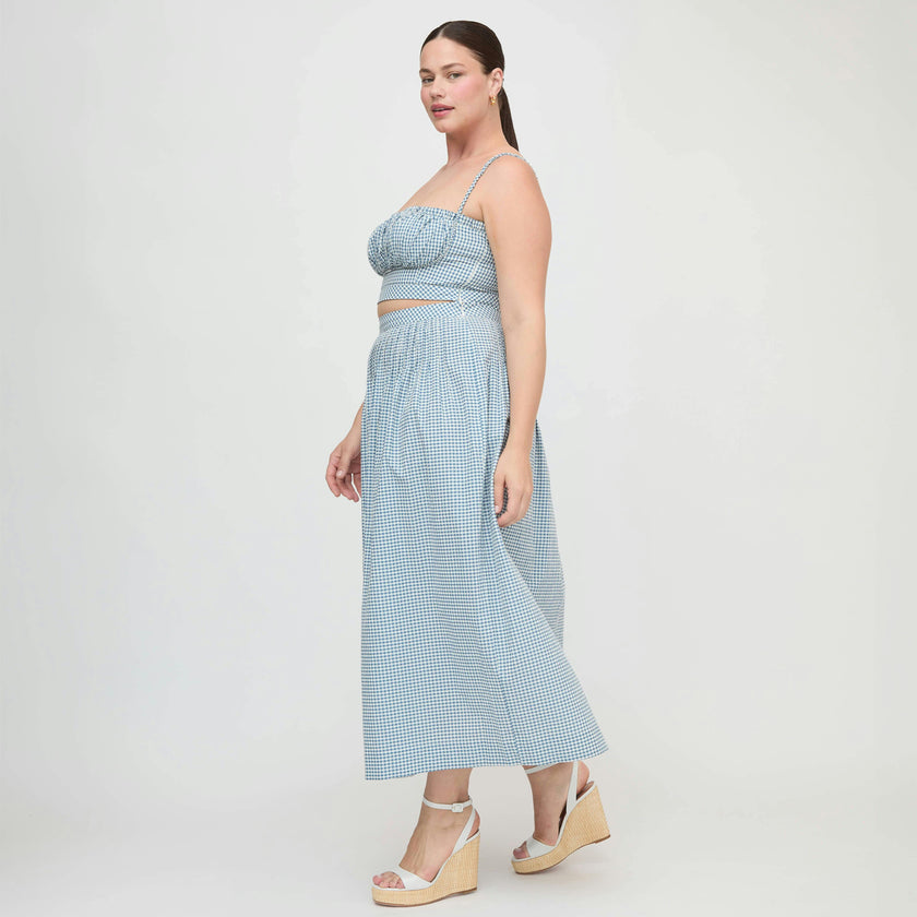 The Ame Skirt - Lagoon Gingham