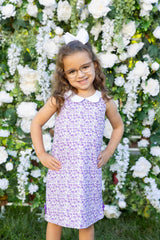 Printed Pique Dress with Flowers