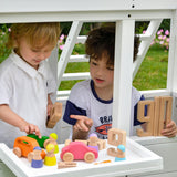 Craftsman | Modern Wooden Swing Set with Slide, Climber & Sandbox