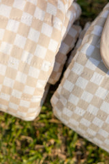 Portable Wander Classic Playmat | Check, Oat | Toddlekind
