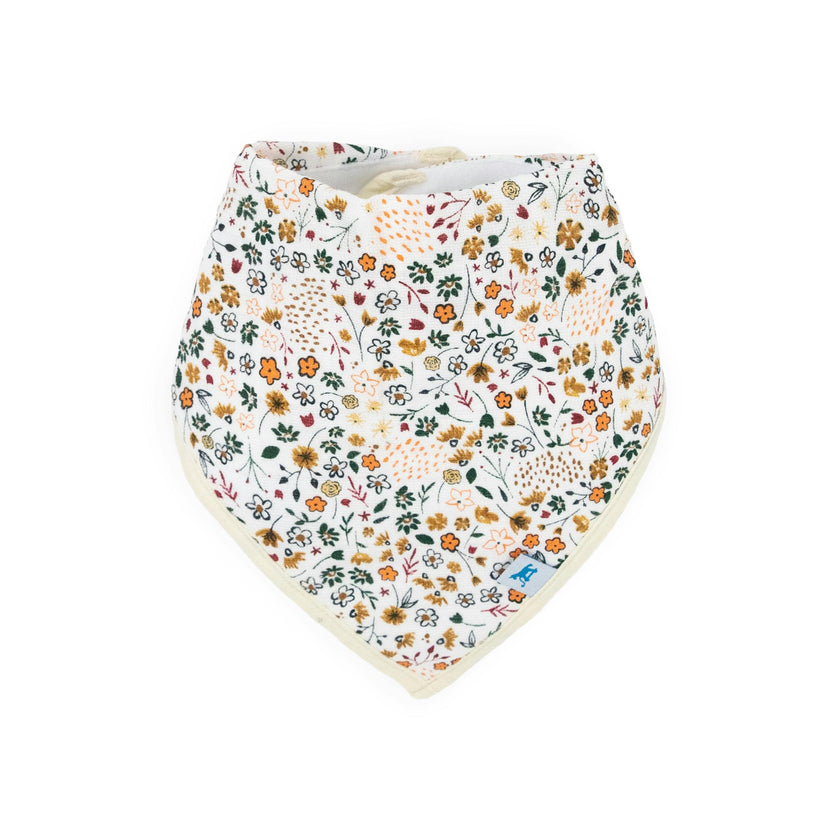 Cotton Muslin + Fleece Bandana Bib 4 Pack - Vintage Floral