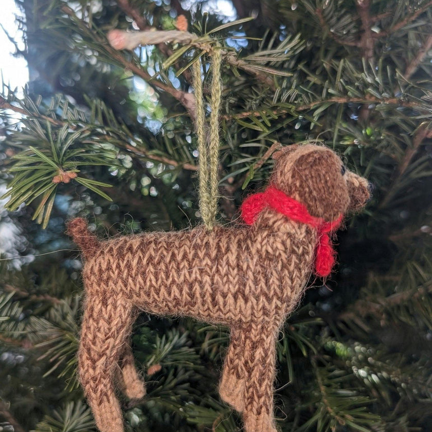 German Short Haired Pointer Dog Hand Knit Christmas Ornament Arcadia Home