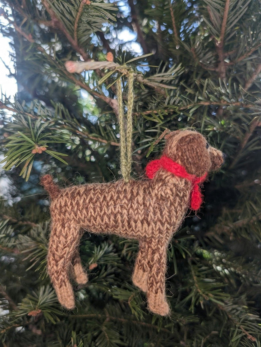 German Short Haired Pointer Dog Hand Knit Christmas Ornament