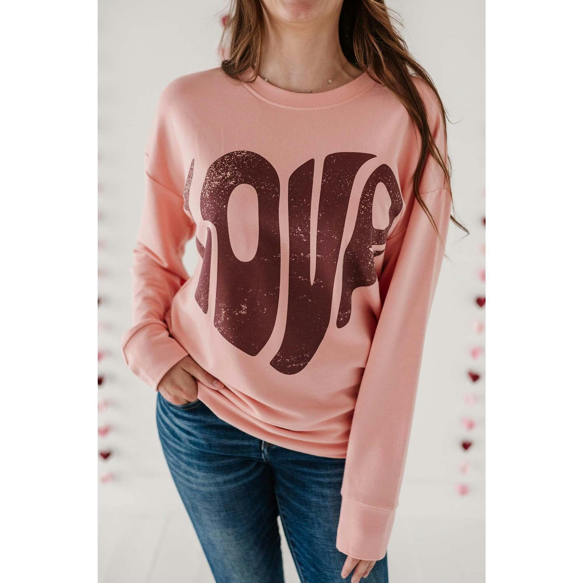 Women's Pullover Love in Rose Brown