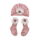 Floral Turban Hat & Sock Set