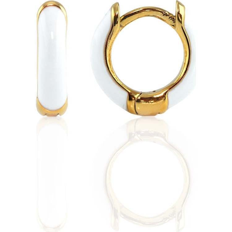 Enamel Huggie Hoop Earrings