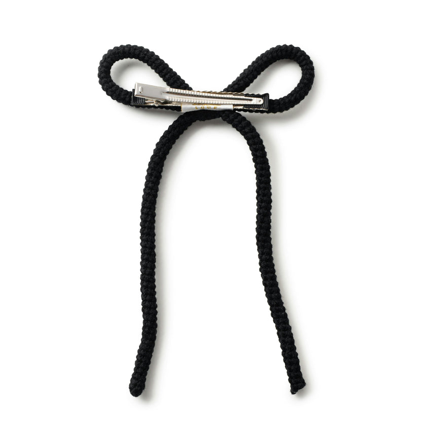 Halo Luxe Juliana Textured Knit Long Tail Clip - Black
