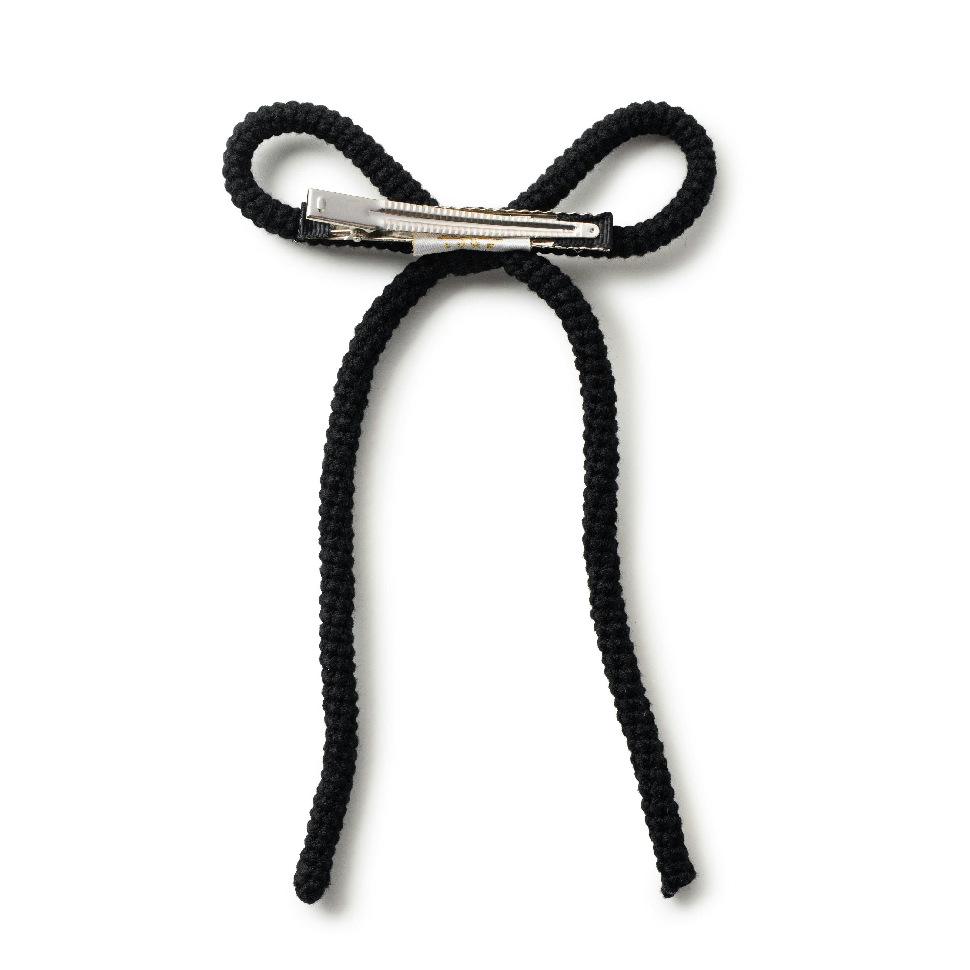 Halo Luxe Juliana Textured Knit Long Tail Clip - Black