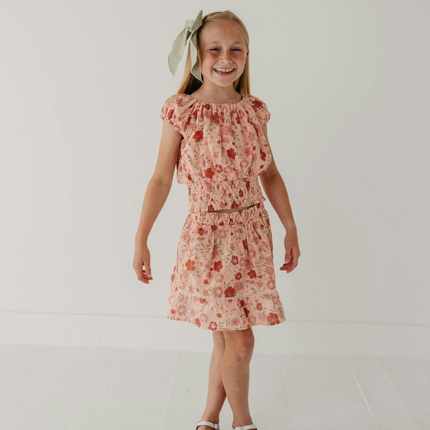 Smocked Eyelet Skirt