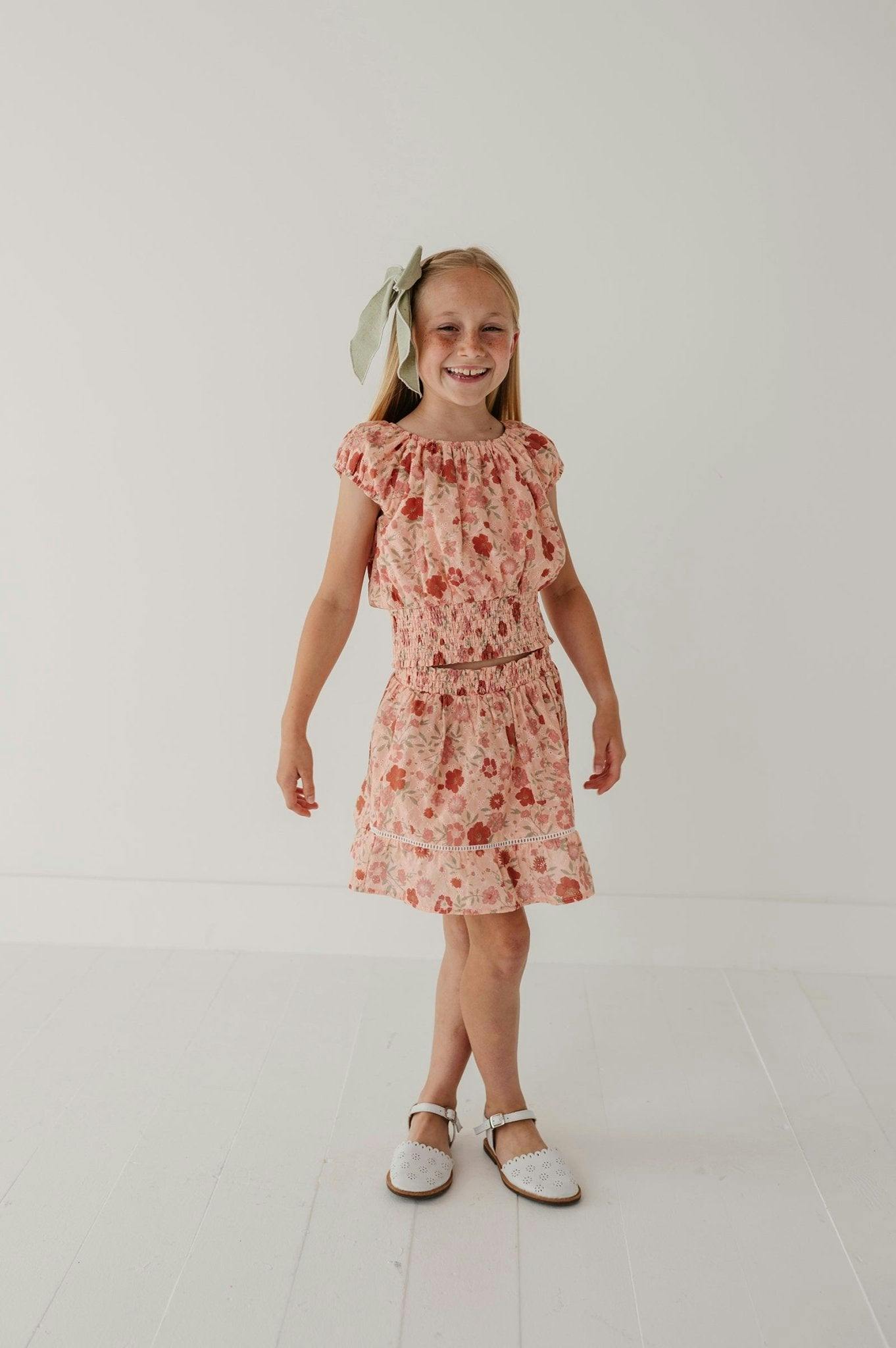 Smocked Eyelet Skirt