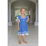 Serena Tassel Twirl Dress, Aegean Blue