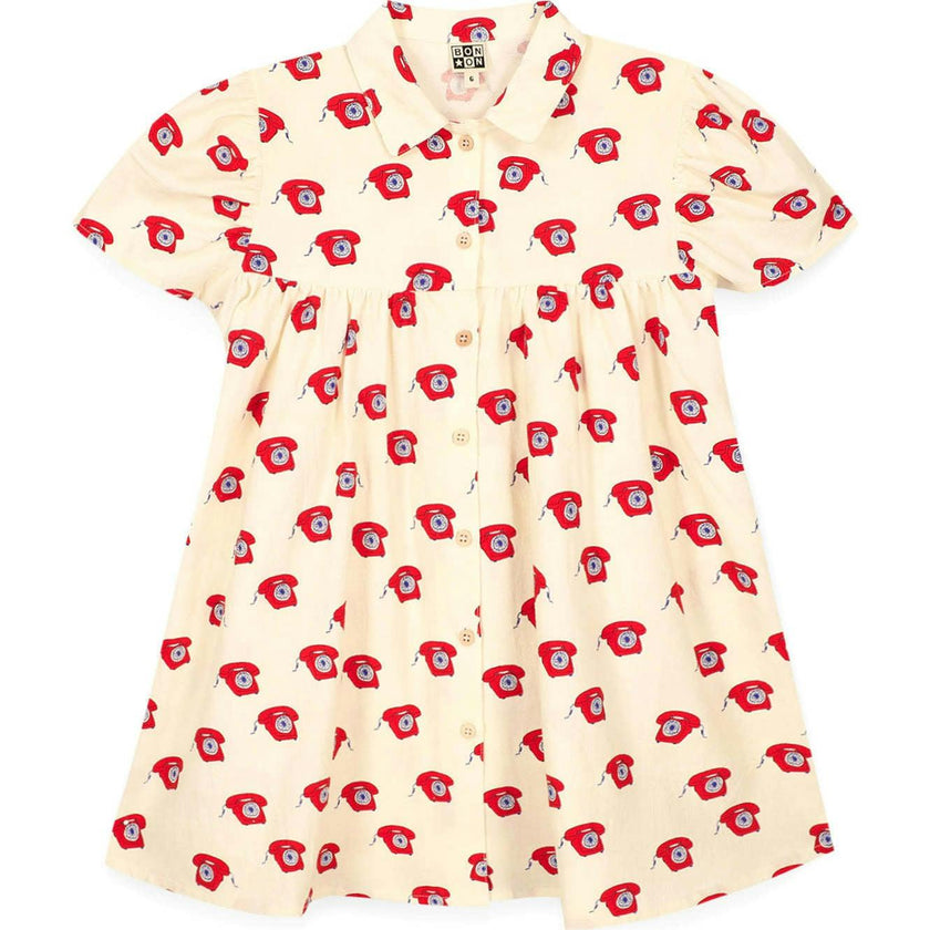 BONTON Lulu Retro Phone Dress - Red